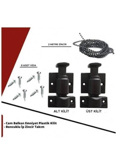 Yamanlar Pen Cam Balkon Plastik Kilit Aparat Seti Cam Balkon Pilastik Kilit