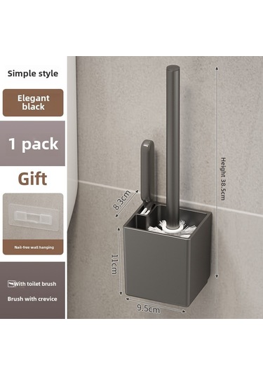 Yuntech01 Duvar Takılı Tuvalet Fırçası Tutucu - Delme Yok Kurulum, Sıfır Açıklık Temizleme, Plastik Materyal, Gri Renk, Tekli Paket Diğer