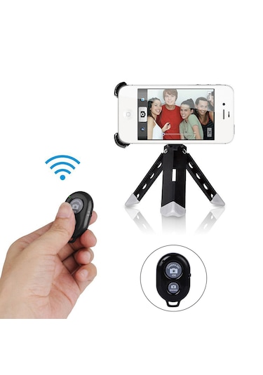 Bluetoothlu Uzaktan Fotoğraf Çekim Kumandası Siyah - Al4805