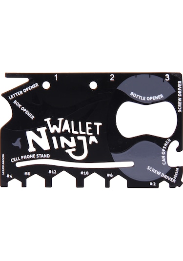 Hangfox Siyah Cüzdan Boyutlu 16 Fonksiyonlu Çoklu Araç: Tornavida, Şişe Açıcı, Kutu Açıcı Ve Daha Fazlası - Dayanıklı Çelikten Yapıldı Çok Renkli