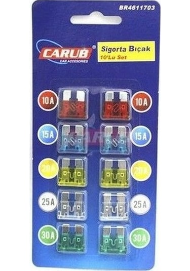 Carub 10'lu Büyük Boy Sigorta Bıçak Seti