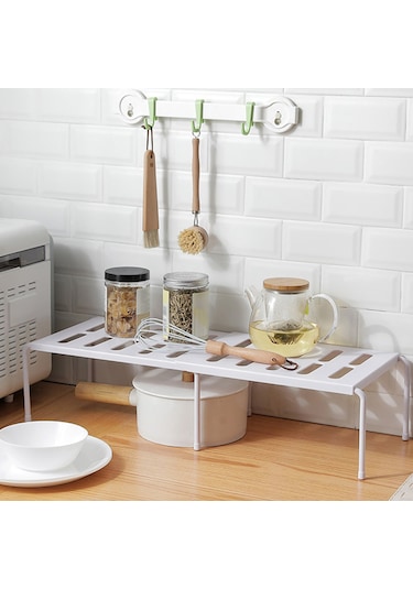 Ximistore9 Genişletilebilir Abs Su Akıtma Delikli Mutfak/banyo Depolama Rafı - Gri 40.5-68cm Gri