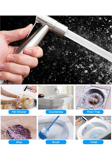 Geeroyoo "paslanmaz Çelik Bide Duşu - 1.5m Hortumlu, Ayarlanabilir Basınç, Tuvalet & Bebek Bezi Temizliği İçin"