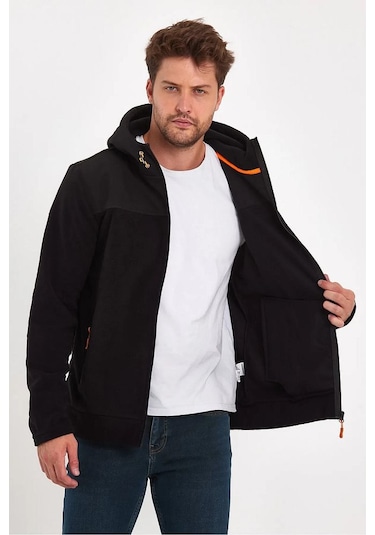 Rodi Jeans Erkek Ön Arka Garnili Fermuarlı Kapüşonlu Polar Haki