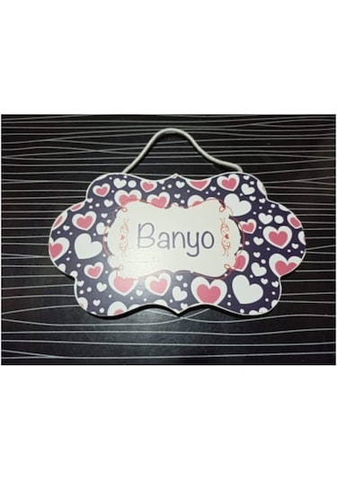 Hiraevgereçleri Banyo Oda Isimlik Ahşap Kapı Isimliği Çok Renkli