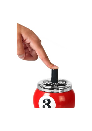 Çelik Kırmızı Bilardo Top Dizayn Kül Tablası Küllük Cin547kr