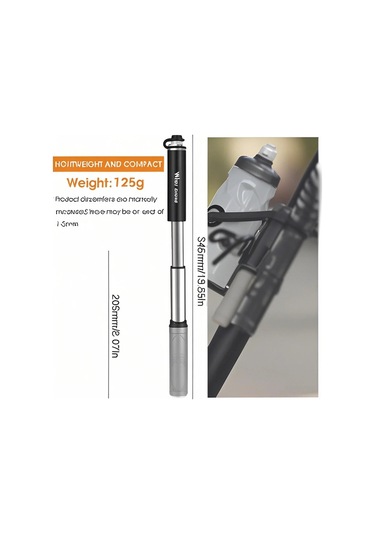 Reedark Alüminyum 120psı Yüksek Basınçlı Bisiklet Pompa - Taşınabilir Elden, İki Tip Uçlu, Gizli Hortumlu, Bisiklet Motosiklet Top Lastikler İçin Çok Renkli