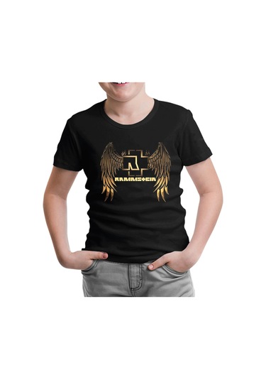 Rammstein - Golden Wings Siyah Çocuk Tshirt 001
