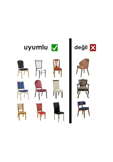 StarMall Brürümcük Etekli Sandalye Kılıfı, Lastikli,esnekli Sandalye Örtüsü 1 Adet Taş