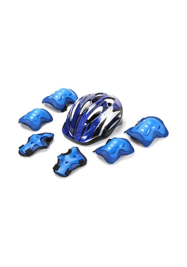 7 Adet Kask Diz Dirsek Koruyucu Dişli Seti Ayarlanabilir Çocuk Kırmızı