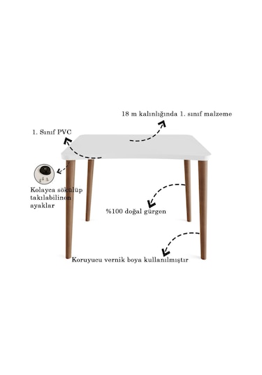 Zigon Sehpa & Yan Sehpa 3'Lü Ahşap Ayaklı Sehpa - Siyah Mermer