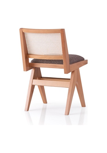 Miles İskandinav Natural Ahşap Bohem Masa Sandalye Takımı 100x100 Meşe - Beyaz