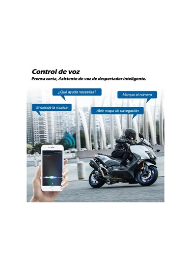 Yaozixa Motosiklet Kaskı Bluetooth Kulaklığı, Ses Kontrol Ve Konuşma Fonksiyonu, 1000mah Pil, Su Geçirmez, Bluetooth 5.0