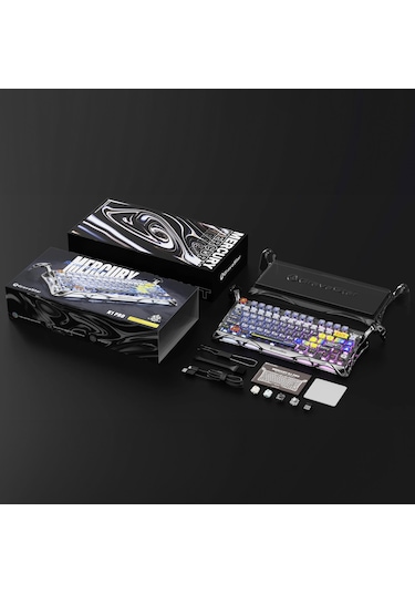 Gravastar Mercury K1 Pro Rgb Kablosuz Mekanik Gaming Klavye, Alüminyum Çerçeveli, İngilizce Q, Uzay