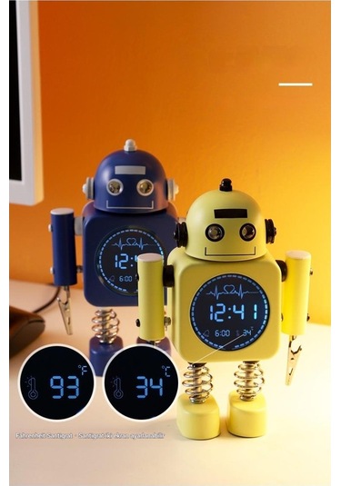 Soulader Sessiz Mekanizmalı Dijital Ekranlı Modern Çalar Saat, Metal Kasa, Yaratıcı Tasarım, Hediyelik Sari