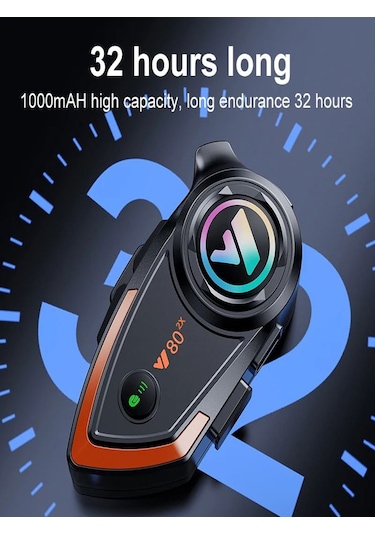 Y8002X Ip67 Su Geçirmez 2 Kişi 800 Metre Blueooth Interkom Motosiklet Kask Kulaklık