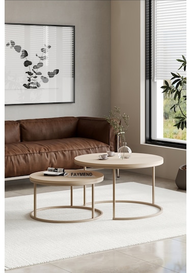 Faymend Prime 2'li Orta Sehpa 'capicino' 70x58 Mavi