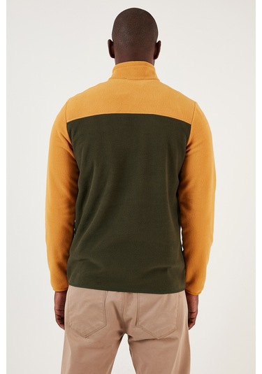 Buratti Regular Fit Anti-Pilling Tüylenme Yapmayan Dik Yaka Şardonlu 2'Li Paket Erkek Polar 5906016S2 Hardal-Haki