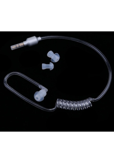 Suntek 3.5mm Mono Kulaklık Stereo Hava Tüp Mic Hafif Gümüş