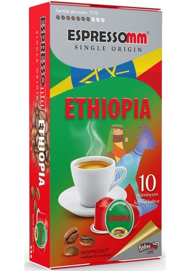 Espressomm® Single Origin Ethiopia Alüminyum Kapsül Kahve 10 Adet