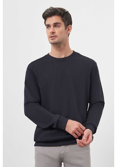 Morven Erkek Lacivert Basic Bisiklet Yaka Sweat-shirt 25ks063005200 Lacivert Lacivert
