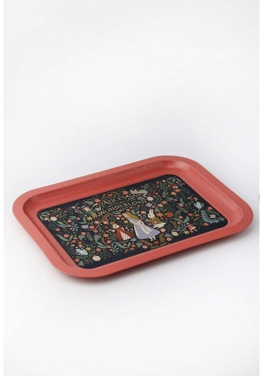Fairytale Desenli Metal Klasik Tepsi, 23,3 X 30,7 Cm