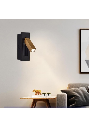 Suntek Dönebilir Led Duvar Apliği Yatak Odası Okuma Siyah Siyah