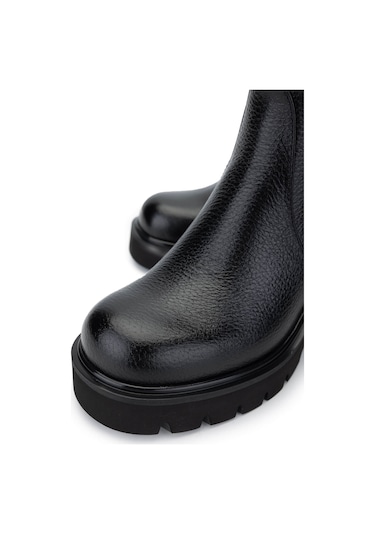 Tamer Tanca Kadın Hakiki Deri Siyah Floter Casual Bot 33 52000 Bn Bot Sk24-25 Sıyah Fltr Siyah