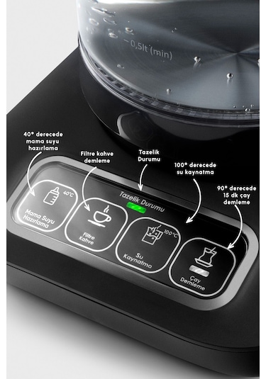 Karaca Çaysever Robotea Pro Connect 4 In 1 Konuşan Otomatik Cam Çay ve Filtre Kahve Demleme Makinesi