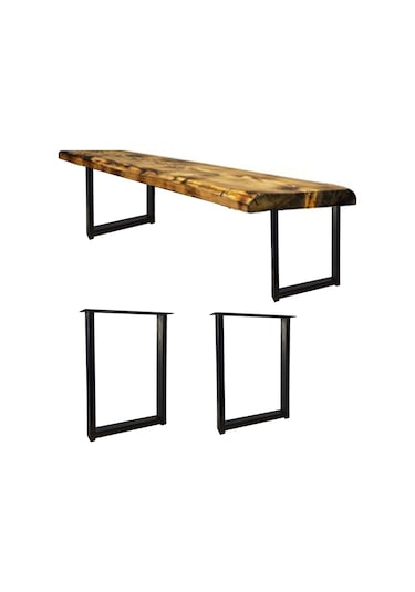 CVTdesign Metal Ayak Masif Kütük Sehpa Bench Bank Ayağı Profil Ayaklar