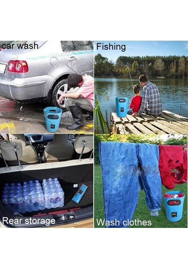 Sones Outdoor Taşınabilir Katlanır Lavabo Pvc Katlanır Kova, Kapasite: 15l Kırmızı Gül Kırmızı