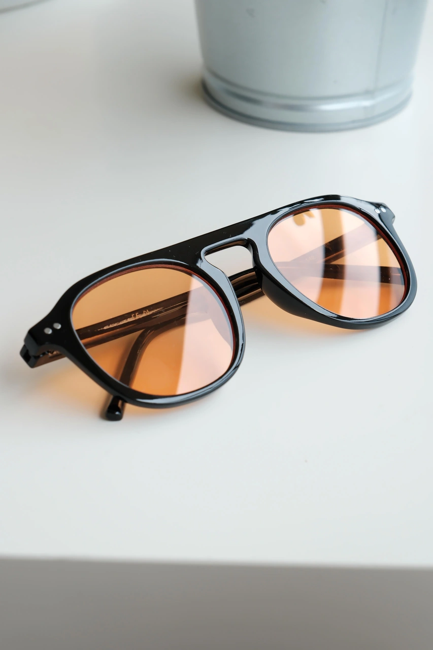 Royal Eyewear Re1107 Siyah Turuncu Güneş Gözlüğü Siyah - Mavi