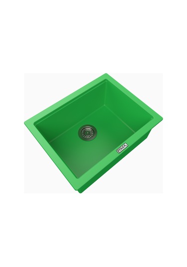 Polex Cristalüx Granit Evye P-09 Yeşil Tezgah Altı Ve Tezgah Üstü Kare Mutfak Evyesi 55.5x43.5 CM