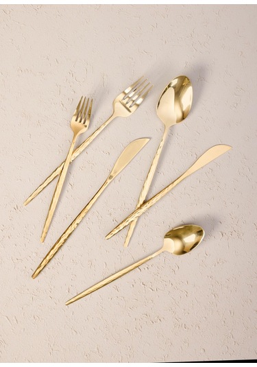 The Mia Shiny Çatal Kaşık Bıçak Takımı Gold 24 Parça Gold