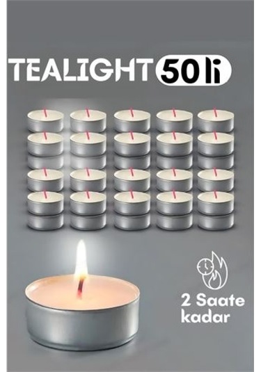 Modacar Tealight Mum 50 Adet - Kokusuz Dekoratif Mum Diğer