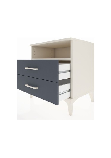 Hyperion Komodin Tek Raflı 2 Çekmeceli 60x44x64 Aytaşı-antrasit Aytaşı