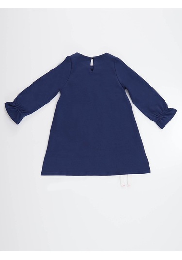 Denokids Lilycorn Lacivert Kız Çocuk Elbise Renkli Lacivert