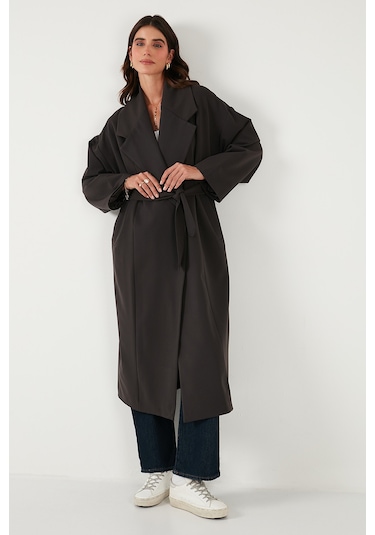 Lela Bayan Trençkot 6839617 Koyu Kahve Koyu Kahve
