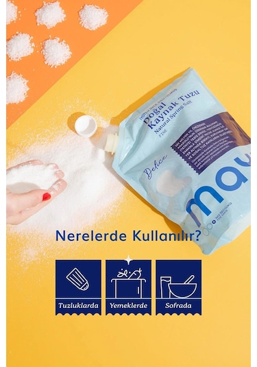 Mayi Tuz İyot İlaveli İnce Öğütülmüş Doğal Kaynak Tuzu 2 x 2 KG + Sprey Sıvı Tuz 150 ML