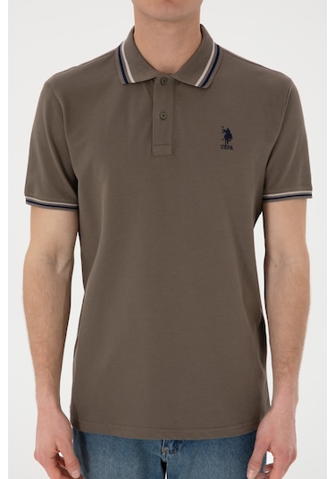 U.s. Polo Assn. Erkek Vizon Tişört Basic 50306011-vr052 Vizon