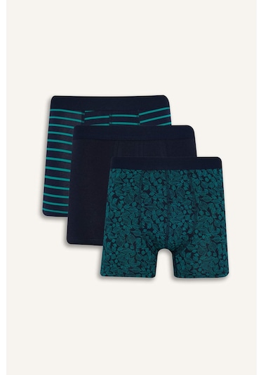 Defacto Regular Fit Çizgili 3lü Boxer T4935az25aunv135 Lacivert