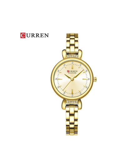 Yingfu Çelik Kordonlu Kadın Saat - Curren 9098 Siyah Altın Altın