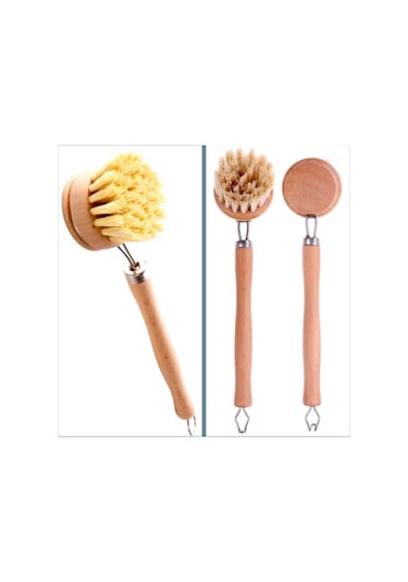 Omeniv Minimal Tarz Ahşap Bulaşık Fırçası Çevreci Kamp Outdoor