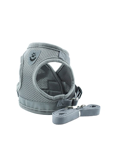 Geeroyoo Reflektif Poliester Köpek Yeleği, 1.2m Tasma İpi, Gümüş Gri, M Boyut, Güvenli Ve Konforlu Pet Aksesuarı Gri