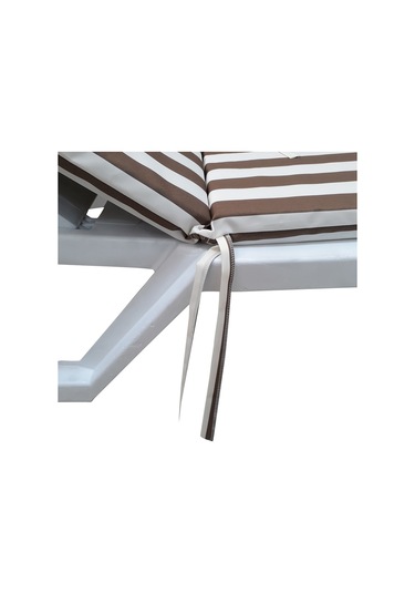 Mirzademarket Şezlong Minderi Lüks Su Geçirmez Kumaş Fermuarlı Yıkanır-Kahve/Kr