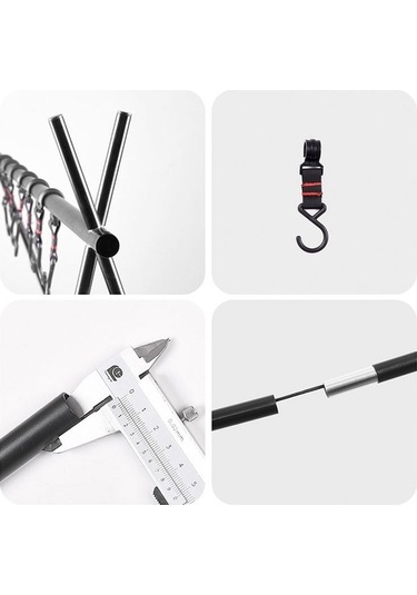 Dancemonkey Shinetrip A014-h0s Alüminyum Üçgen Piknik Tencere Askı Sistemi Altın