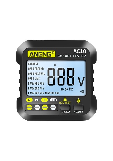 Konesam Aneng Ac10 Avrupa Tipi Prizi Test Cihazı - Polarite Ve Faz Testeri, Elektrik Kontrol Aleti Pil Dahil Değil