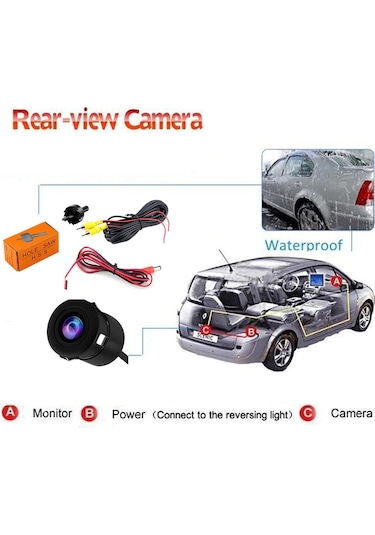 Audiomax Geri Görüş Kamerası hd Mesafe Çizgili 6 Mt Kablo