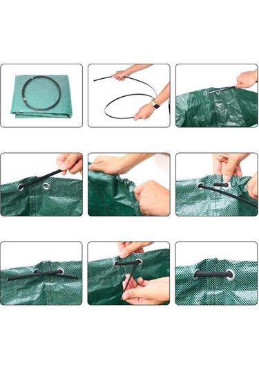 Symbee 60l Yeşil Bahçe Çöp Torbası - Dayanıklı, Katlanabilir, Ağır Hasar Taşıma, Bahçe Ve Çiftlik Kullanıma Uygun