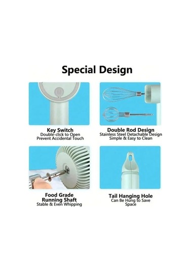 Ulzyvf Ürün Başlığı: Usb Şarj Edilebilir Maksimum Güçlü Ev Akülü Mikser, Yeşil Yeşil